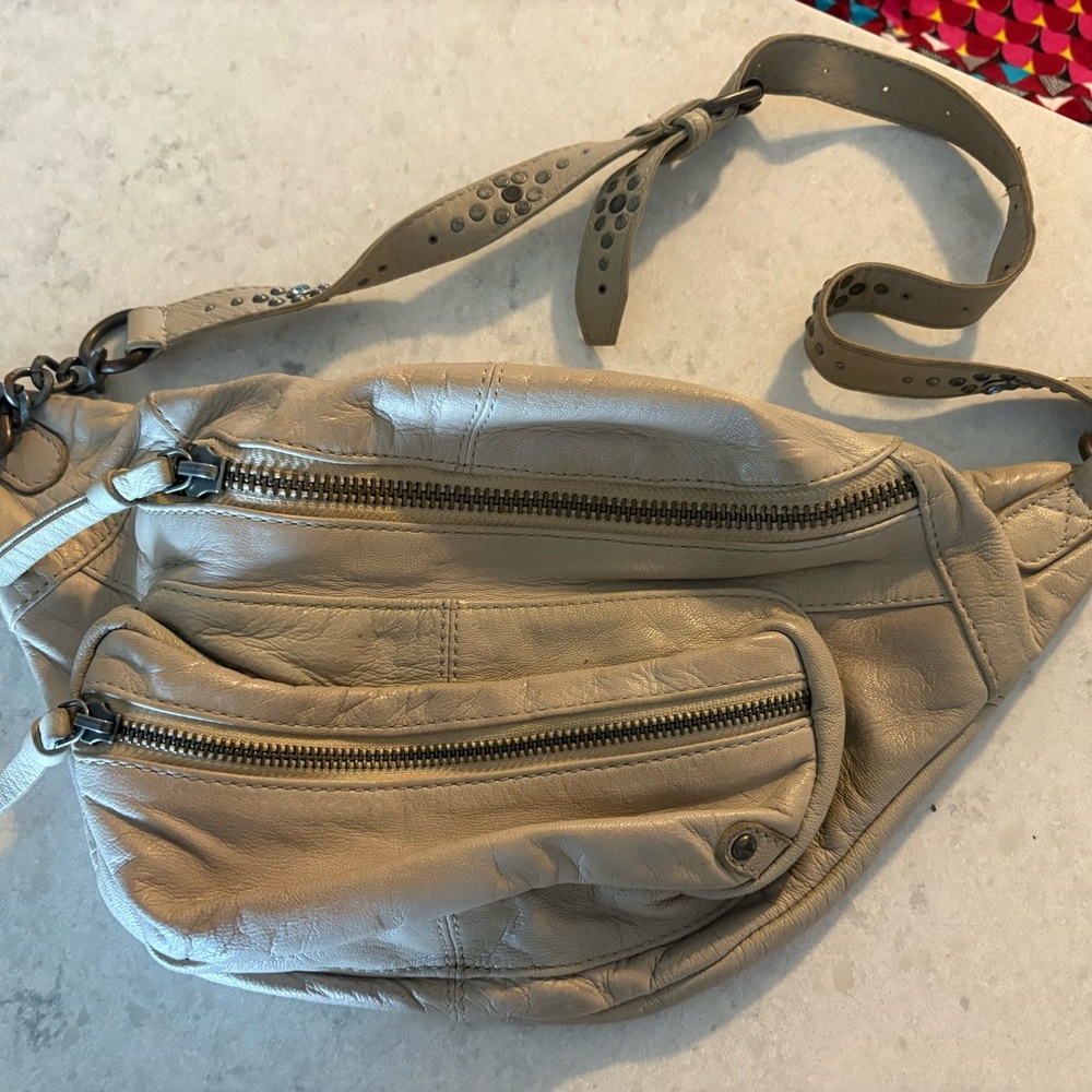 Free People Tan Crossbody Bag Sleek Design